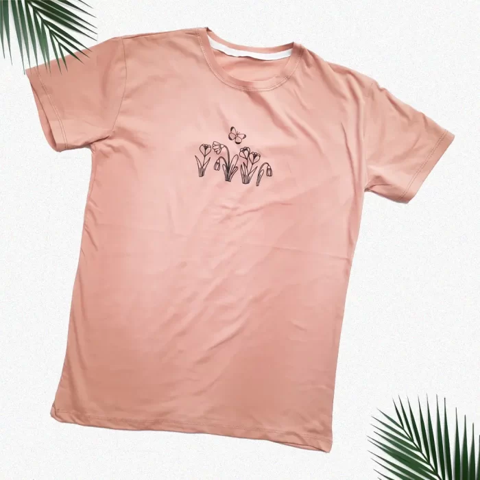 تی شرت دوسایزی گل کرم