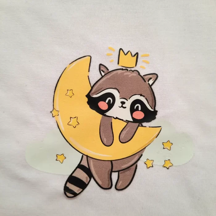 کراپ تیشرت طرح راکون چاپ