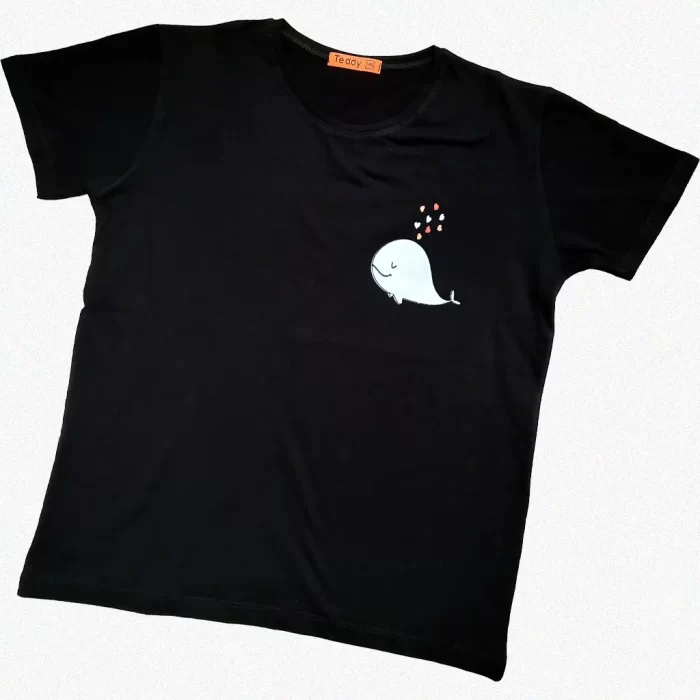 tshit whale1 تی شرت نهنگ مشکی