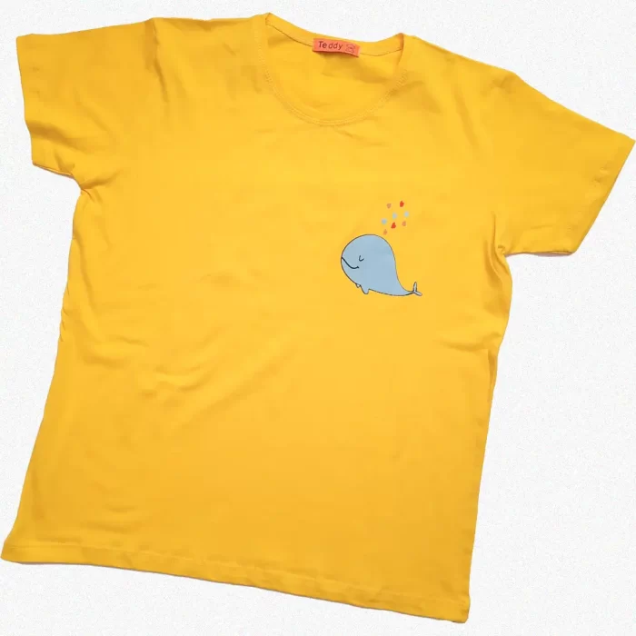 tshit whale4 تی شرت نهنگ زرد