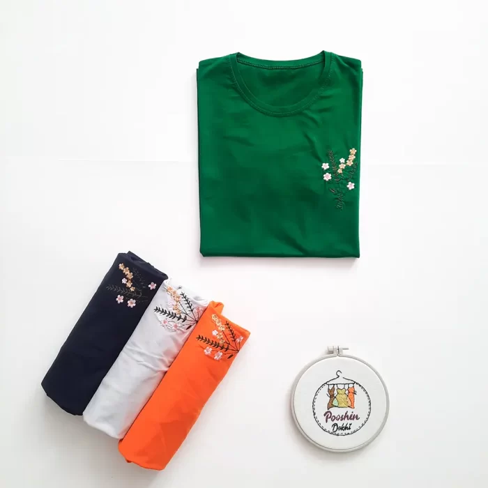 8 تیشرت دسته گل گلدوزی شده