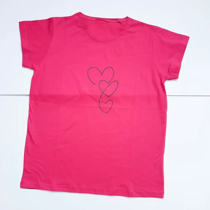 تی‌شرت قلب سرخابی