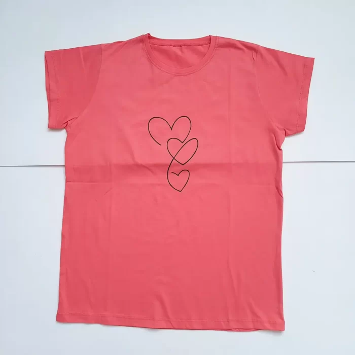 تی‌شرت قلب گلبهی