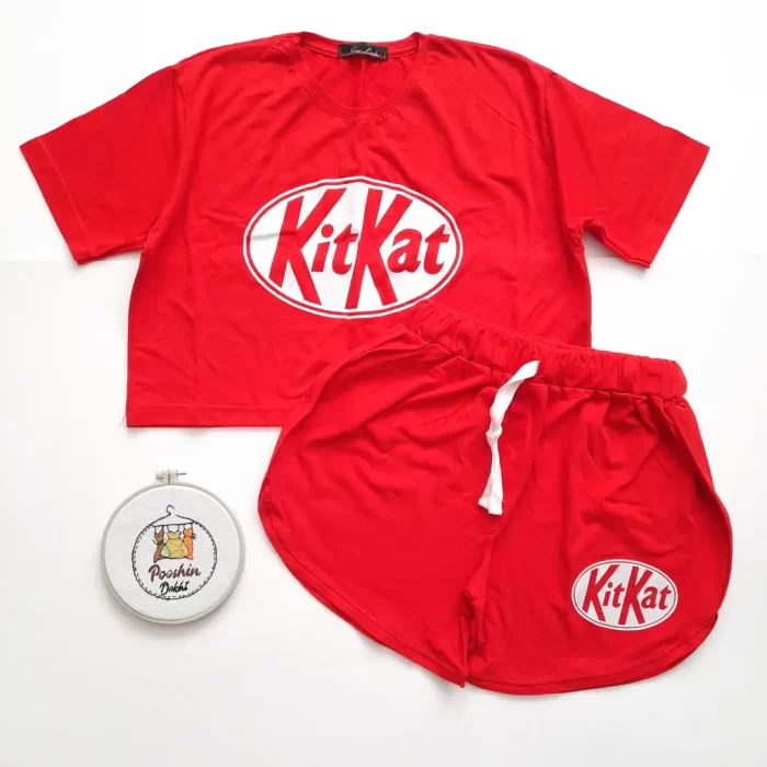 Kitkat4 ست کراپ شلوارک کیت کت