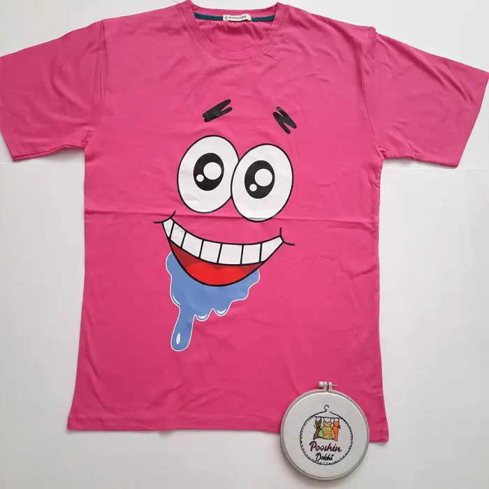 تی شرت لانگ چاپی انیمیشنی صورتی پاتریک
