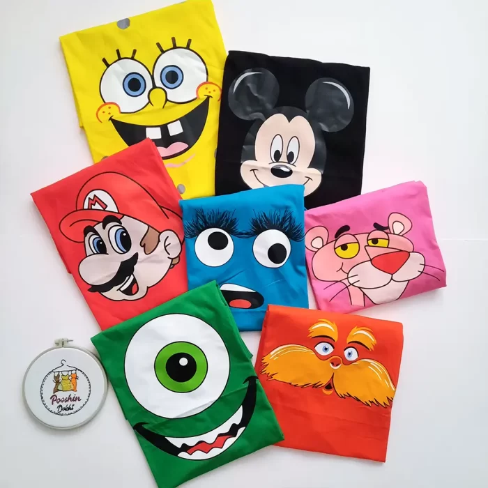 Long Animation18 تی شرت لانگ چاپی انیمیشنی