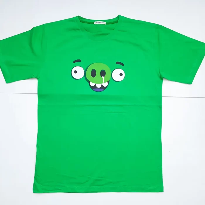 تی شرت لانگ چاپی انیمیشنی سبز انگری بردز
