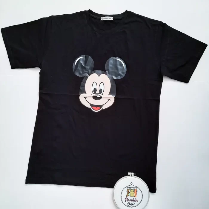 تی شرت لانگ چاپی انیمیشنی مشکی میکی ماوس