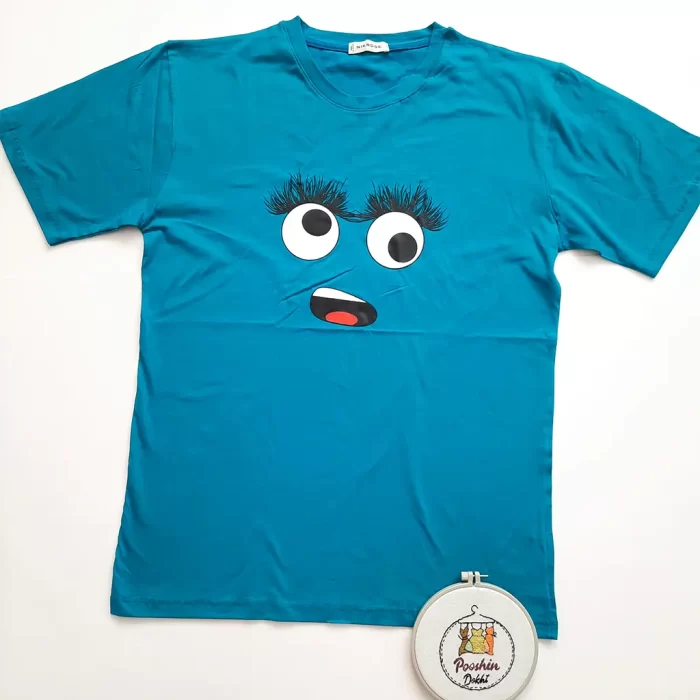 تی شرت لانگ چاپی انیمیشنی آبی