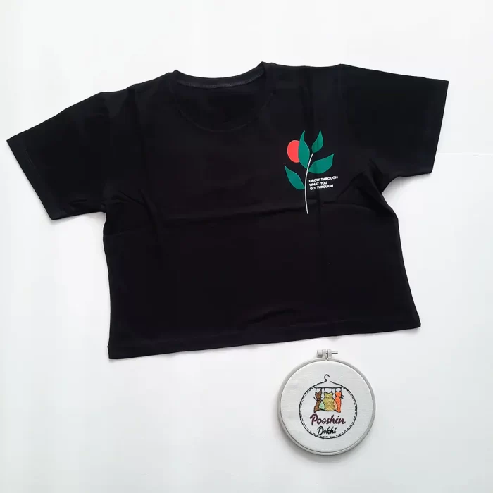 کراپ تیشرت مینیمال مشکی