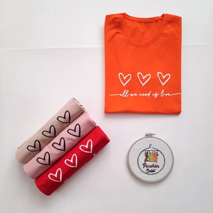 Tshirt 3 Heart7 تیشرت چاپی سه قلب