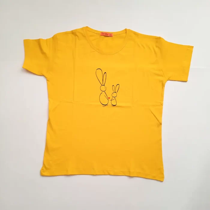 تی‌شرت دو سایزی خرگوش زرد