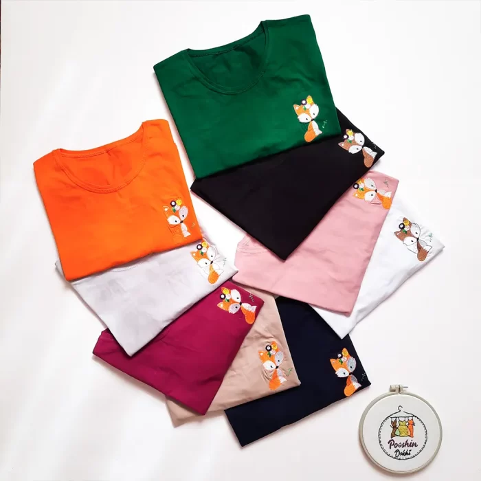 crop fox2 تیشرت کراپ خانم روباه