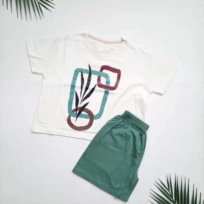 crop short minimal3 کراپ شورتک مینیمال سبز تیفانی
