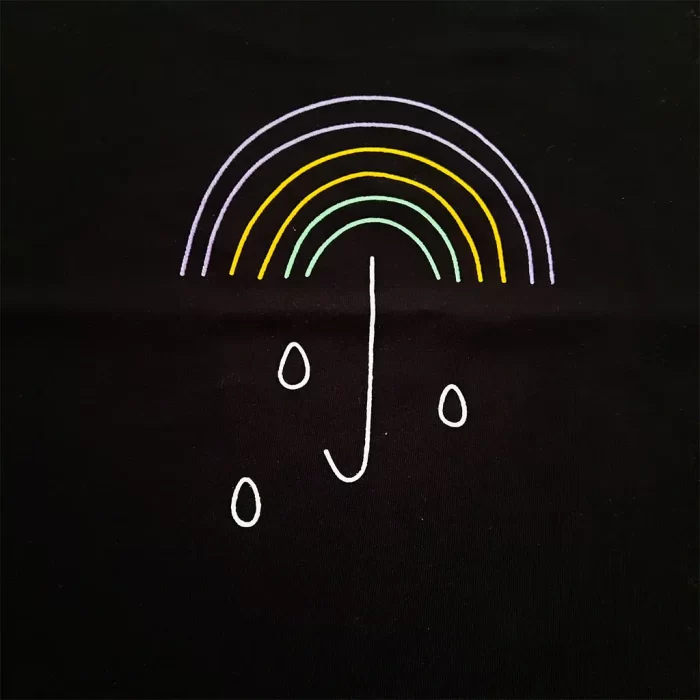 کراپ تی‌شرت چتر رنگین کمان