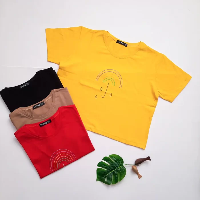 crop tshirt rainbow5 کراپ تیشرت چتر رنگین کمان