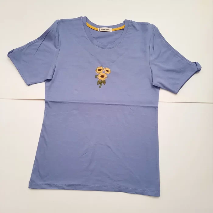 تی‌شرت آستین چاکدار آفتابگردون یاسی