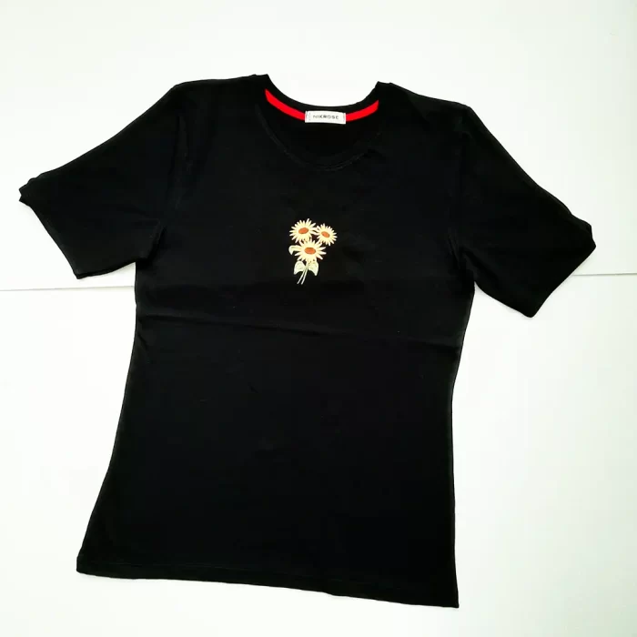 تی‌شرت آستین چاکدار آفتابگردون مشکی