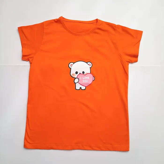 تی‌شرت عروسکی قلب نارنجی