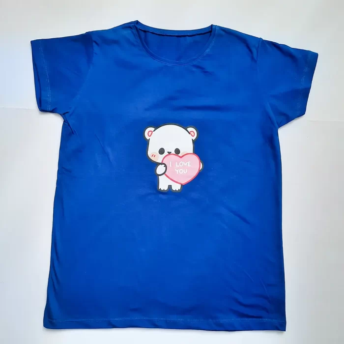 تی‌شرت عروسکی قلب آبی