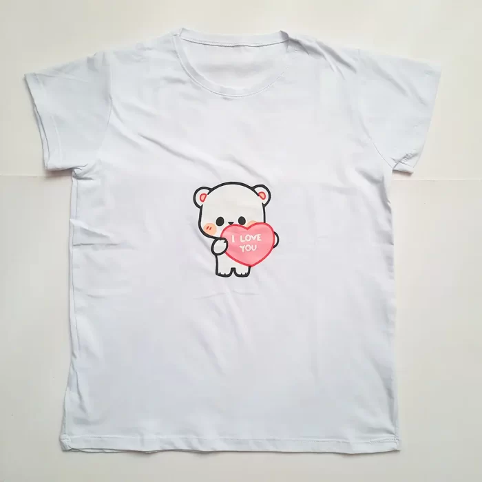 تی‌شرت عروسکی قلب سفید