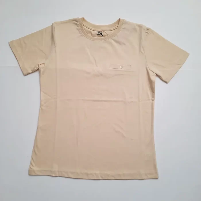 تی‌شرت جیبنما ساده کرم