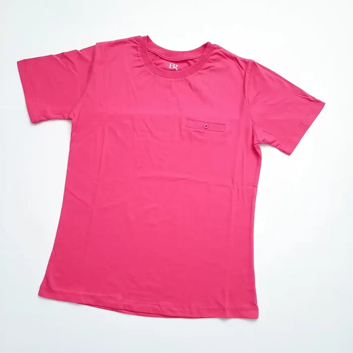 تی‌شرت جیبنما ساده صورتی