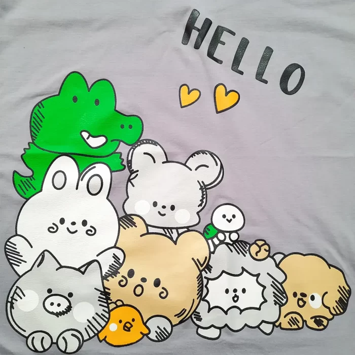 تی‌شرت لانگ عروسکی hello