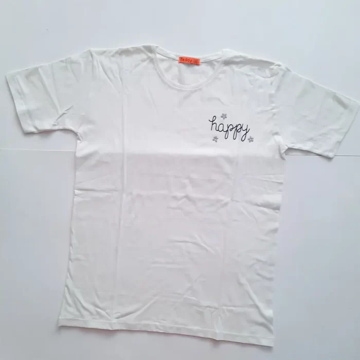 تی‌شرت دو سایزی هپی سفید