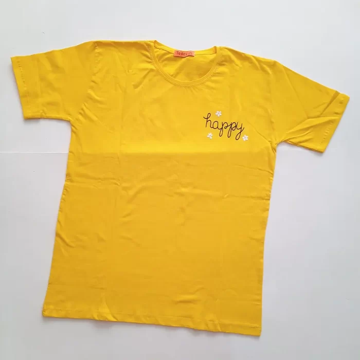 تی‌شرت دو سایزی هپی زرد