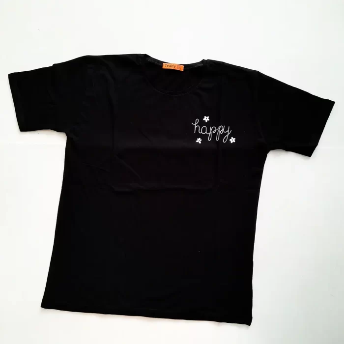 تی‌شرت دو سایزی هپی مشکی