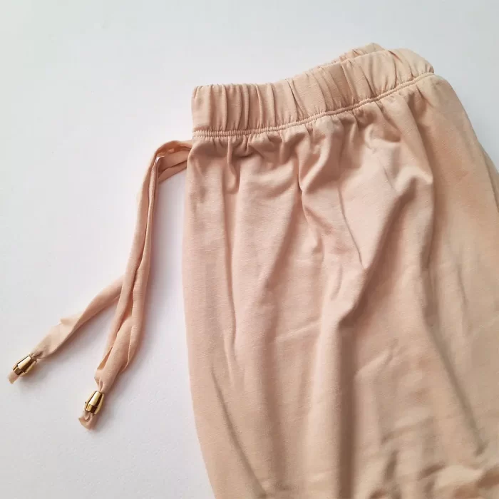 شلوار راحتی ویسکوز پنبه‌ای کرم