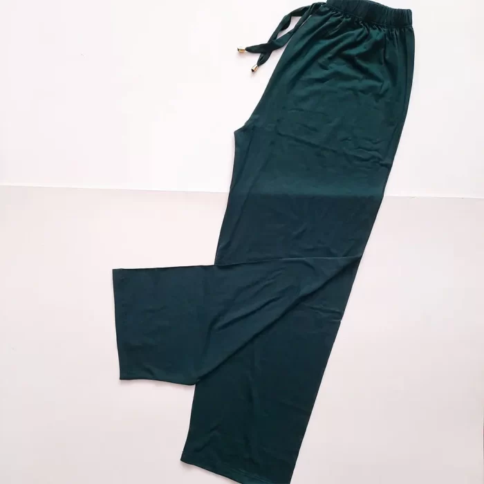 شلوار راحتی ویسکوز پنبه‌ای سبز کله غازی