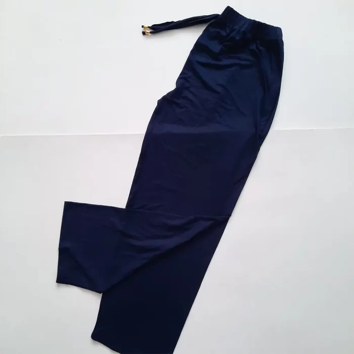 شلوار راحتی ویسکوز پنبه‌ای آبی نفتی