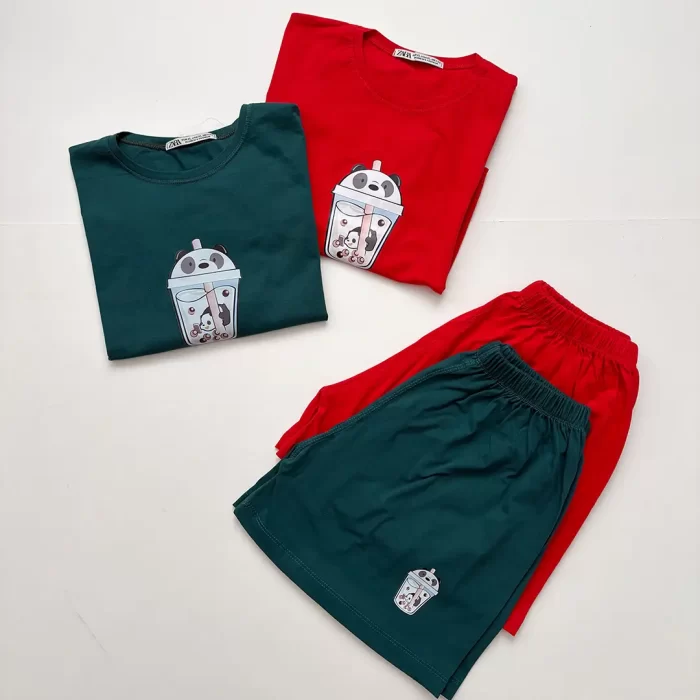 set panda_0000_2025_08_05_16_38_IMG_2373 copy copy ست تیشرت و شورتک آیس پک پاندا - Image 1