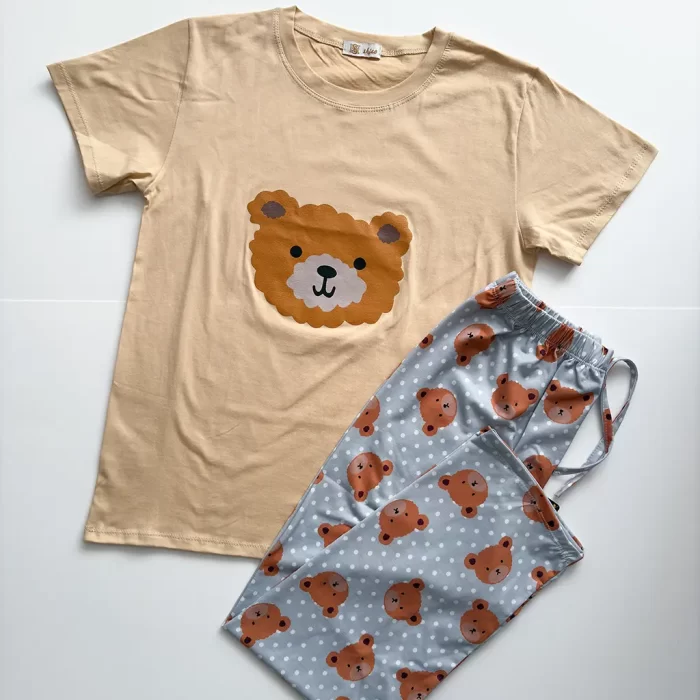 ست تیشرت شلوار عروسکی کرم