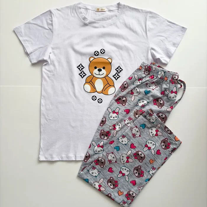 ست تیشرت شلوار عروسکی سفید