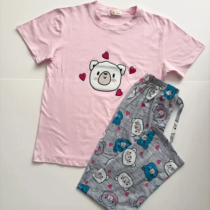 ست تیشرت شلوار عروسکی صورتی