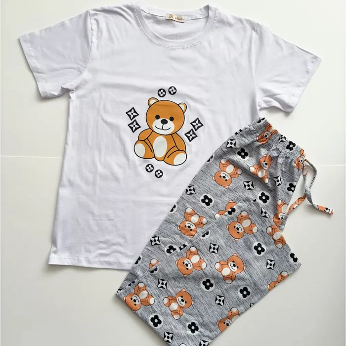 ست تیشرت شلوار عروسکی سفید