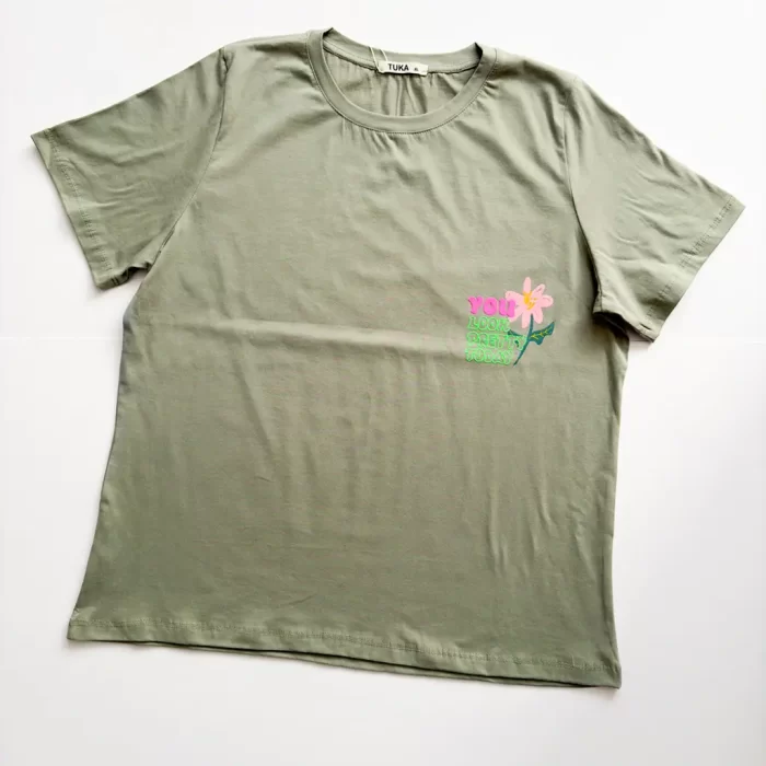 تی‌شرت چاپ برجسته گل سدری