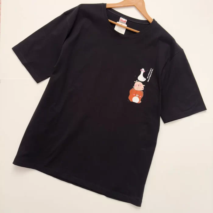 تیشرت لانگ سه حیوون شیطون مشکی