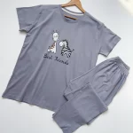 ست تیشرت و شلوار زی زی طوسی