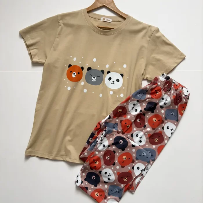 ست تیشرت و شلوار فانتزی ۳ خرس بامزه