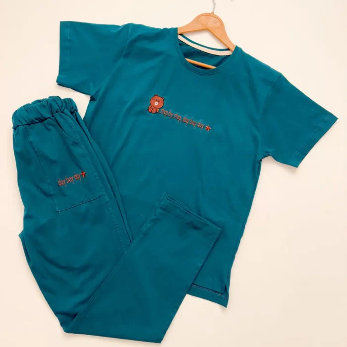 ست تیشرت شلوار میشا سبز کله غازی