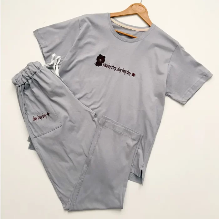 ست تیشرت شلوار میشا طوسی