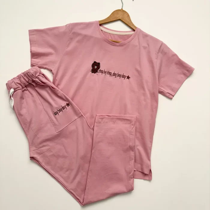 ست تیشرت شلوار میشا صورتی