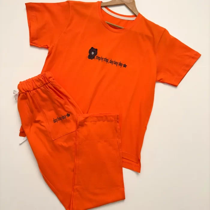 ست تیشرت شلوار میشا نارنجی