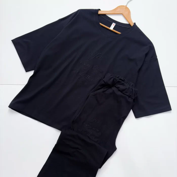 ست تیشرت شلوار ثنا مشکی