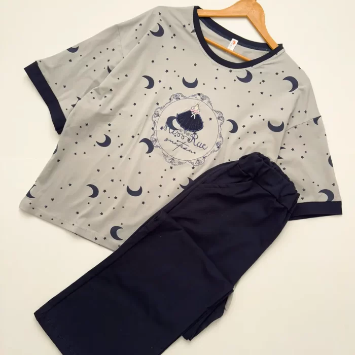 ست تیشرت و شلوار ستاره سبز تیفانی کمرنگ