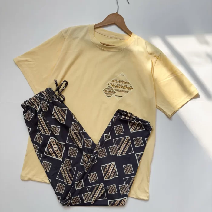 تیشرت شلوار پریناز زرد